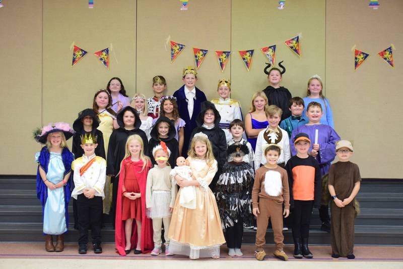 The cast of the Osceola Children’s Theatre production of “Sleeping Beauty.” Front row l-r: Miriam Wendorff, Anson Audlehelm, Ava Robinson, Aliza Robinson, Paisley Lampe, Killeean Thornton, Tate Browne, Bailey Hancock and Brenton Porter. Second row l-r: Cameron Lampe, Aubrie Cross, Keera Thornton, Luke Readout, Jack Keller, Benjamin Hancock and Jaxson Toney. Third row l-r: Timber Page, Landry Readout, Graylee Grainge, Joella Hatfield and Quinn Keller. Back row l-r: Addilyn Cross, Mason Wells, Jayden Lampe, Brecken Porter, Rowan Keller and Sutton Jones.