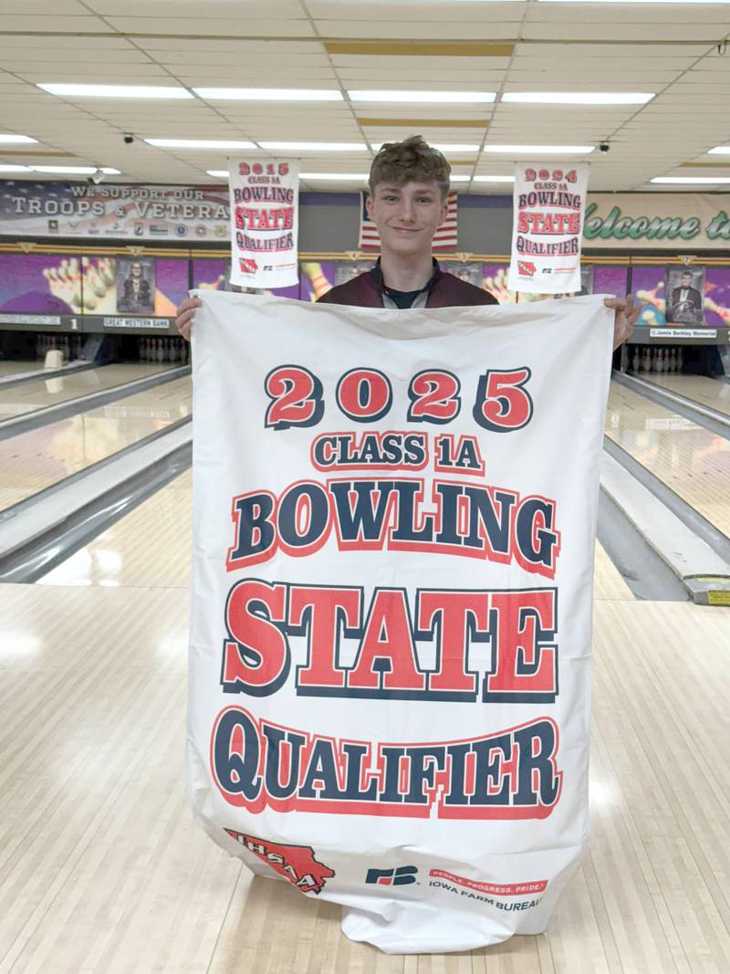 Aydan Mathews qualified for Class 1A state bowling tournament, which took place on Feb. 24, 2025.