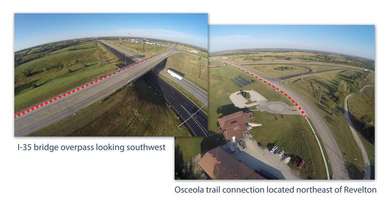 A bird's eye view of how the trail extension will look.