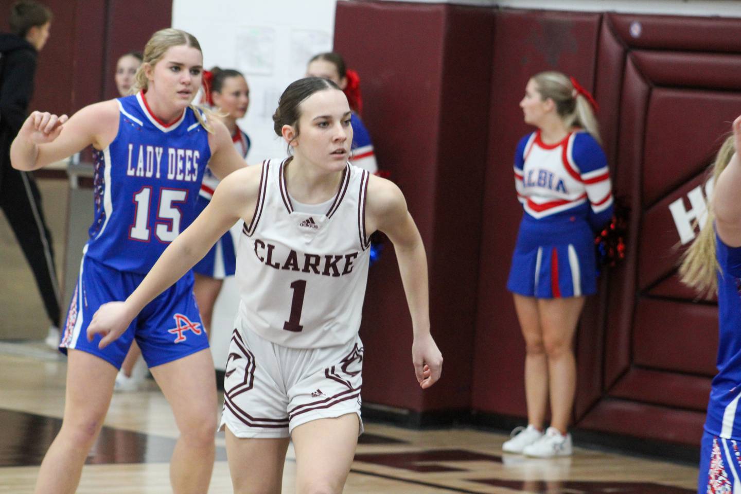 Reagan Fry looks for a rebound.