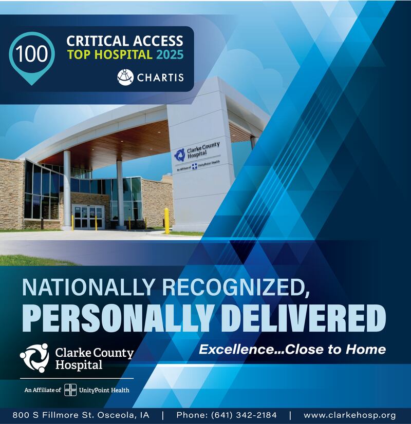 Clarke County Hospital Recognized by Chartis as a Top 100 Critical Access Hospital