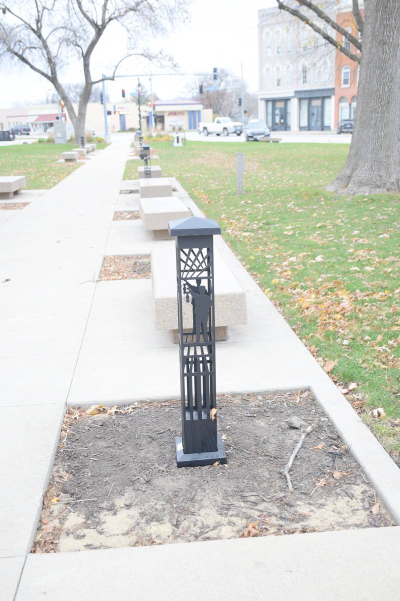 Bollards along the courtyard square are the latest phase of the Osceola Chamber-Main Street's initiative to brighten downtown.