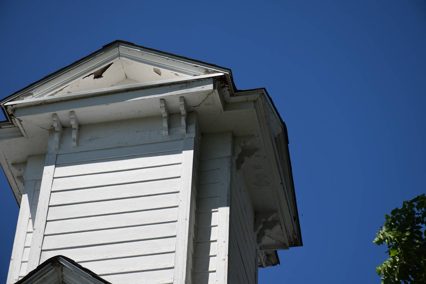 Details on the center tower of St. Mary's show the gothic revival architecture style.