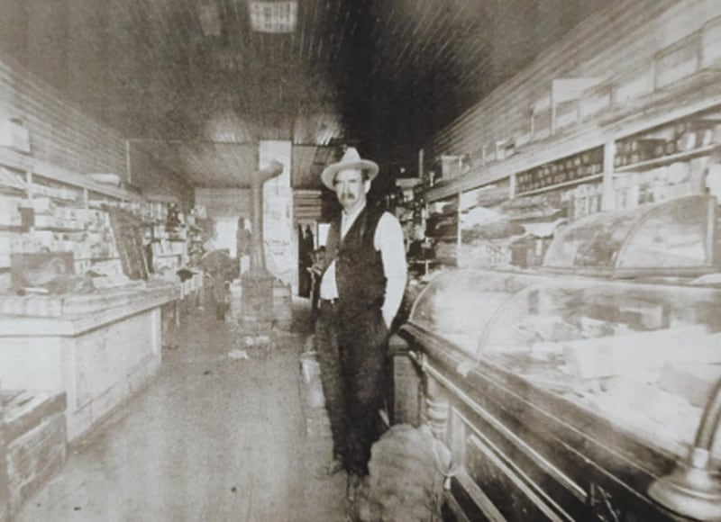 Thomas Carson in his mercantile store in Galena, Missouri