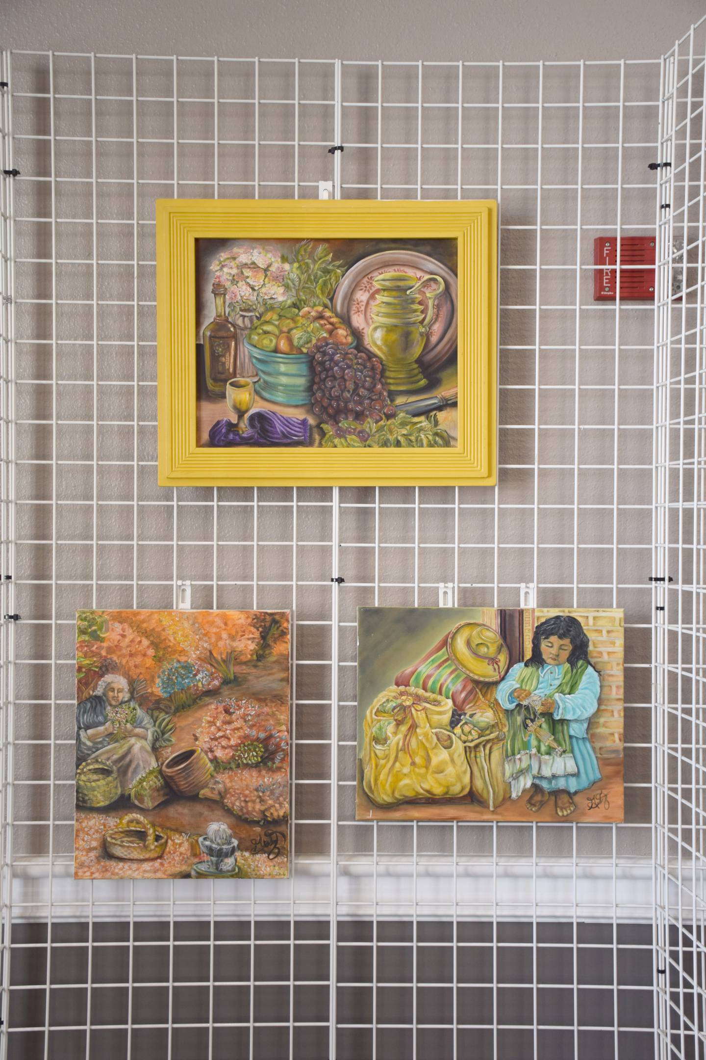 Some of Lupita Gutierrez's artwork at Lakeside Hotel Casino.