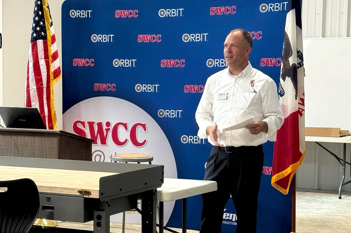 Wayne Pantini, SWCC Vice President of Economic Development spoke at the opening of the ORBIT Center.