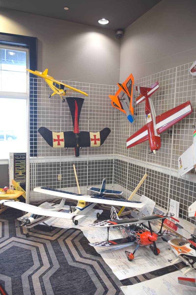 Model airplanes on display at Lakeside Hotel Casino now through May.