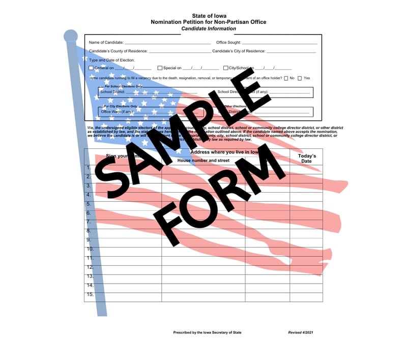 Nomination petitions can soon be filed for the upcoming election.