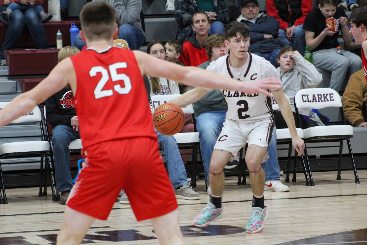 Nash Bishop (2) looks for an opening around Central Decatur’s defense.