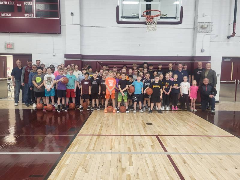 The Knights Of Columbus Free Throw Championship was held on Jan. 26 at Clarke High School. Pictured above are all the participants, members of local Knights of Columbus Council #8702, and players and coaching staff of Clarke High School boys and girls basketball teams.