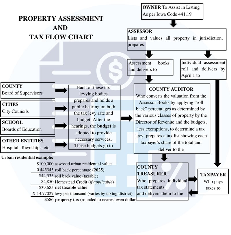 Property assessment and tax flow chart.