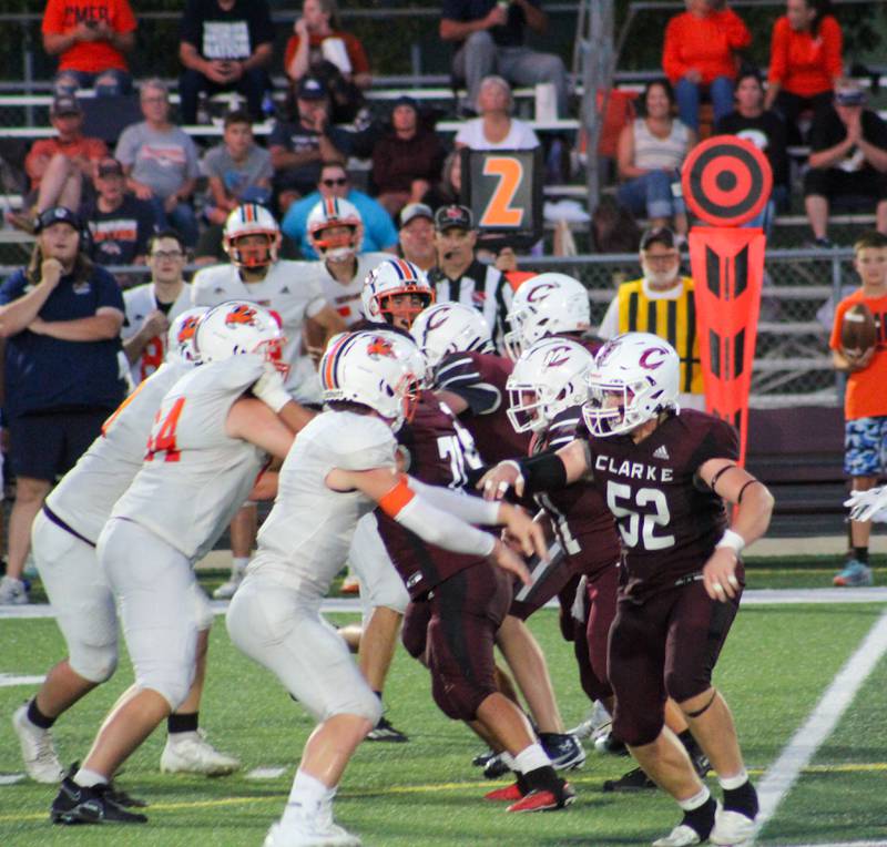 Clarke offense takes off against Colfax-Mingo defense.