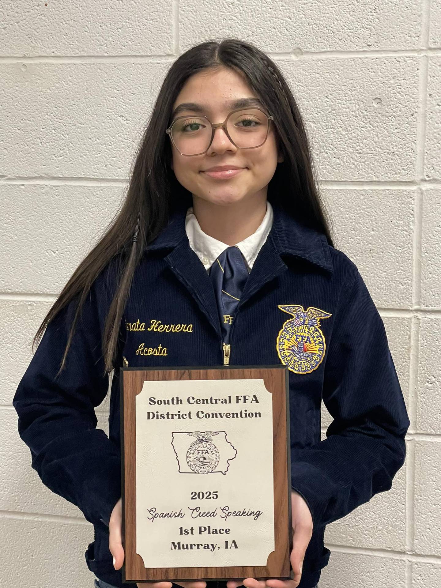 Renata Herrera received a gold in Spanish Creed Speaking.
