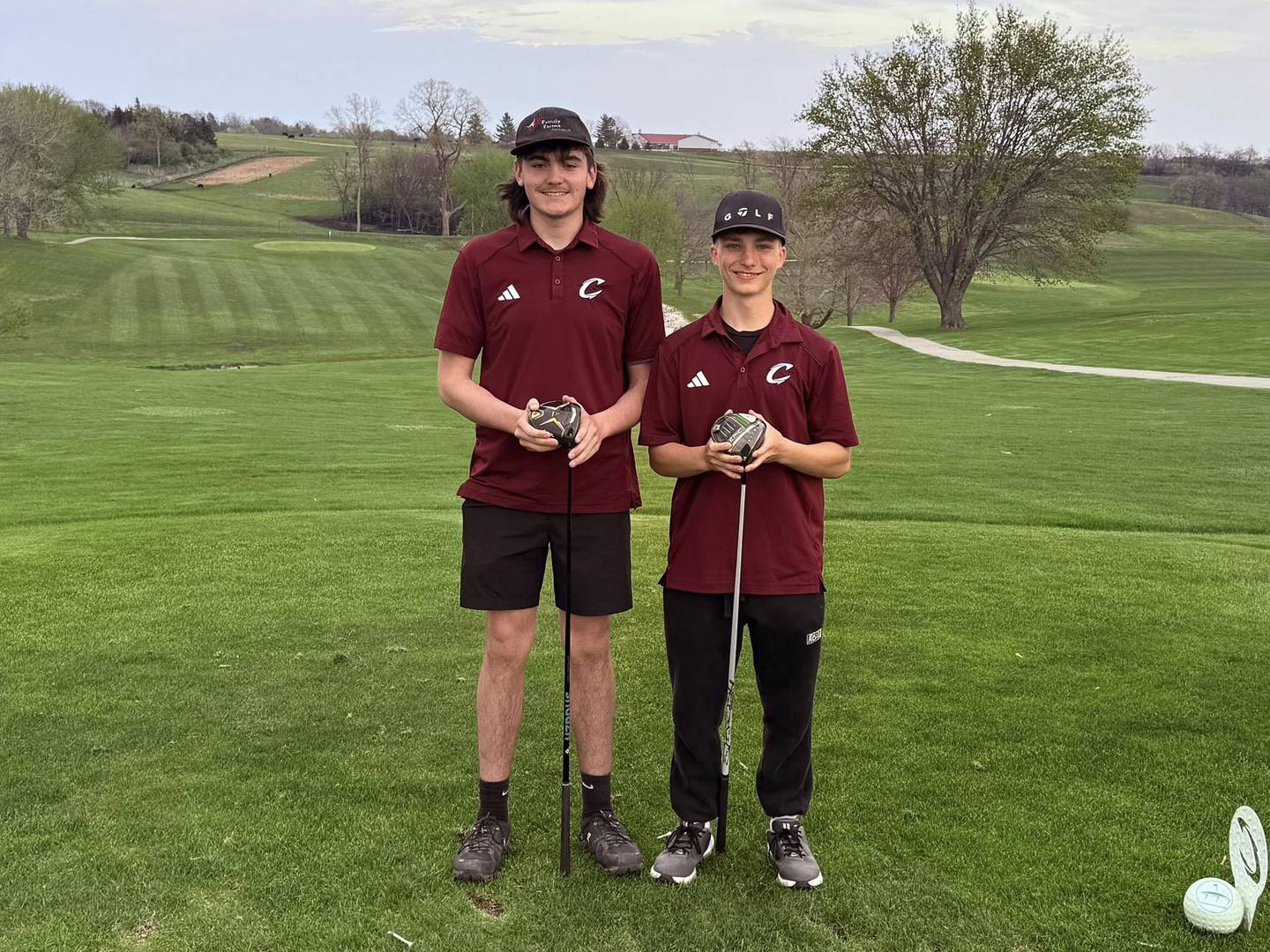 Ryan Diehl and Aydan Mathews medaled at Clarke's home golf meet April 22, 2025.